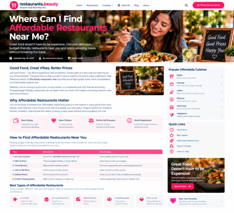 What Makes a Restaurant Affordable?